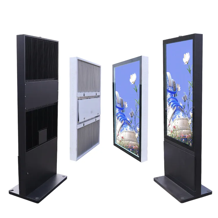 55 "옥외 영상 광고 기계 방수 LCD TV 1080p 2160p 알루미늄 냉각 수직 디지털 간판 터치 스크린