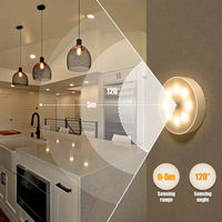 Veilleuse à détecteur de mouvement ronde LED pour armoire Veilleuse USB rechargeable à induction intelligente Veilleuse de penderie