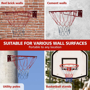 Panier de <span class=keywords><strong>basket</strong></span>-ball mural en acier avec anneau de <span class=keywords><strong>basket</strong></span>-ball de 18 pouces à fixation murale, vente en gros - Product Image 2