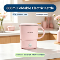 Vente directe du fabricant, bouilloire électrique durable de haute puissance pour les voyages et les activités de plein air, grande capacité, pliable, en acier inoxydable 304
