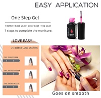 Kit de vernis à ongles gel UV le plus vendu, application facile en une étape, séchage LED, couleurs riches, 5 ml, longue tenue, brillance intense, lisse et facile à appliquer
