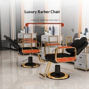 Poltrona da Barbiere Reclinabile e Girevole Regolabile per Saloni di Parrucchieri - Materiale in PVC per Servizi di Permanente/Tintura/Trattamento - Product Image 3