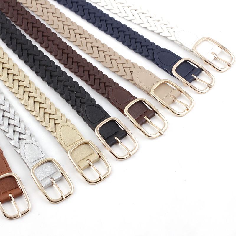 Braided Belt Thin Dress Belt Custom Girls Braided Skinny Narrow PU