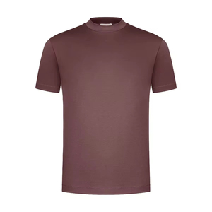 Großhandel Herren Mercerisierte Baumwoll-T-Shirts Sommer <span class=keywords><strong>Slim</strong></span> <span class=keywords><strong>Fit</strong></span> Atmungsaktiv Rundhals Individuelles Logo OEM Einfarbige T-Shirts - Product Image 4