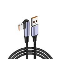 Cable de Datos Trenzado de Aleación de Aluminio con Conector Tipo-C en Ángulo de 90 Grados, Carga Súper Rápida de 100W, Compatible con Teléfonos Honor y Laptops