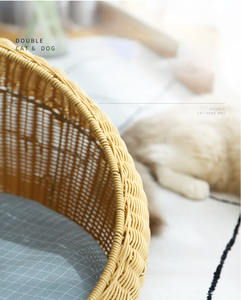 2021 Katzen bett für den Innenbereich eine überdachte moderne Katze Hideaway Hütte von Rattan Häuser Nest Haustiere in Kuppel korb Design Rattan Schlafs ofa Haustier - Product Image 5