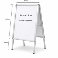 Support d'affichage double face en aluminium A0 à ouverture rapide, type A-frame, pour trottoir, fabrication directe usine, OEM/ODM