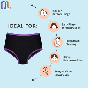 ชุดชั้นในประจำเดือนสีชมพูชุดชั้นใน<span class=keywords><strong>ประจำเดือน</strong></span>ซึมซับ4ชั้นสำหรับการมีประจำเดือนในระดับปานกลางหรือแสง - Product Image 3