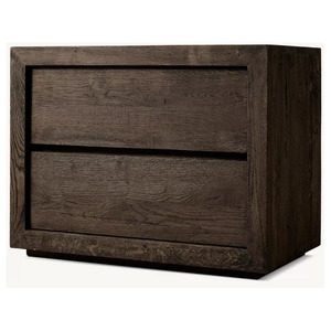 Mesa de Noche Cerrada de Roble Reciclado DRIFTED rh FURNITURE, Mueble de Dormitorio Moderno y de Lujo con Cajón - Product Image 2
