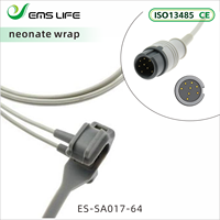 Câble adaptateur capteur SpO2 en cuivre étamé compatible EMSLIFE pour moniteur patient Mindray N10/N12/UMECA10/IPM1O, 5 broches, 3m, modèle