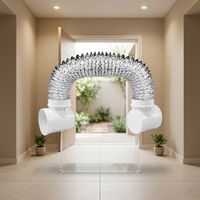 Accessoires pour systèmes CVC : 2 coudes carrés ABS à 90 degrés, connecteurs pour sécheuse, conduit flexible en aluminium de 2 mètres, usage hospitalier