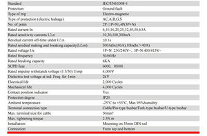 Disjoncteur différentiel (RCCB) miniature Westhomes <span class=keywords><strong>DX3</strong></span>-<span class=keywords><strong>ID</strong></span> 4P AC <span class=keywords><strong>63A</strong></span> 6kA à coupure de courant de terre en cuivre - Product Image 2