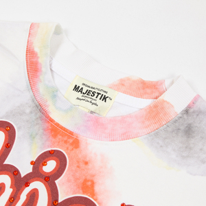 T-shirt da <span class=keywords><strong>uomo</strong></span> Majestik in cotone pesante con stampa teschio e strass, stile gotico vintage, design tie-dye, streetwear, OEM all'ingrosso - Product Image 5