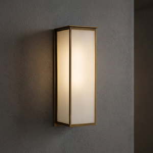 Applique murale LED rectangulaire d'extérieur IP65 en verre dépoli blanc cassé, finition chromée, lumière blanche neutre pour hôtel, chambre, cour - Product Image 3