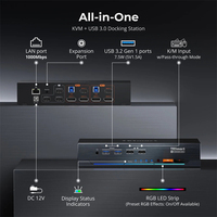 Conmutador KVM TESmart para 3 Monitores y 2 Computadoras, 8K, 2 Entradas y 3 Salidas, Compatible con EDID HDMI + DP Triple para Desarrollo de Software