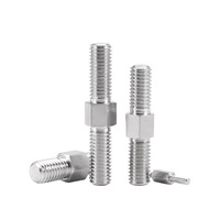 304 Stainless Steel Double-Ended Threaded Rod Left-Hand/Right-Hand Threads Bidirectional Screw M3/M4/M16 Square Head Metric