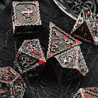 Jeu de dés en métal D & D RPG personnalisé Dragon creux polyédrique D6 D100 D20 avec plateau pour donjons et dragons