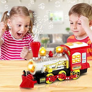Juguete de soplado de burbujas de alta calidad, tren de vapor, vehículo de plástico, juguete eléctrico para niños, tren de burbujas con luces y sonidos - Product Image 5