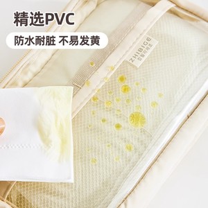 Trousse à crayons en toile avec fermeture éclair, grande capacité, transparente, pour l'école et le bureau - Product Image 1