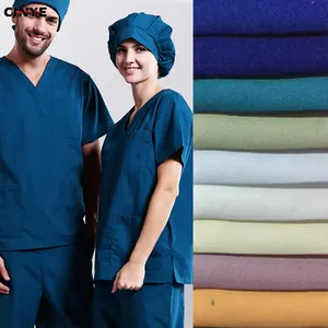 Tela de uniforme médico para hospital, 100% algodón, precio barato