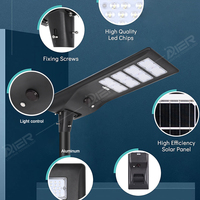 Solution d'éclairage solaire pour projets extérieurs, étanche IP66, garantie 3 ans, 200W-300W 500W, lampadaire solaire LED tout-en-un