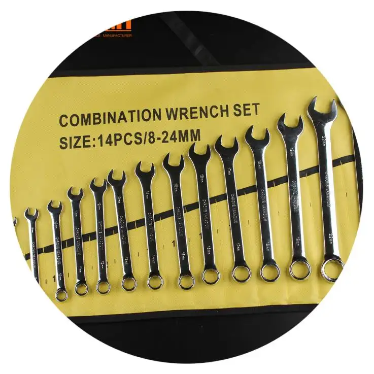 Combination Wrench 14/22pcs Set 8-24mm Handle Wrench Universal Chrome Vanadium Combination Wrench Spanner Set Open End Wrench