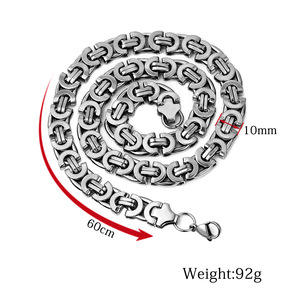 Stainless Steel <b>Cross</b> <b>Chain</b> Necklace 10MM Geometric Design Daily Wear Gift for Women - Product Image 5