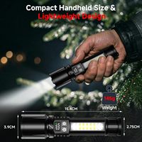 Lampe torche tactique LED rechargeable portable haute puissance, zoomable, longue portée, étanche, pour situations d'urgence en extérieur