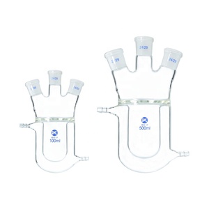 Huke tùy chỉnh vỏ bọc Thủy Tinh phòng thí nghiệm Phản Ứng Flask Bốn Cổ Hóa Học Lò Phản Ứng - Product Image 3