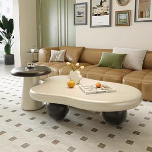 Tavolino da Caffè in Legno Moderno Minimalista Lussuoso Unico Elegante Ecologico Bianco Nuvola <span class=keywords><strong>Arredamento</strong></span> Soggiorno - Product Image 5