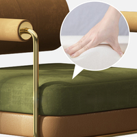 Tabouret de bar de luxe de qualité commerciale, structure en métal doré, revêtement en velours, pivotant, pour hôtel, café, bar, club