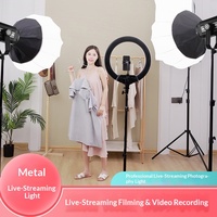 Lampu Fotografi 300W Fill Light Beauty Softbox Streamers, Temperatur Warna Ganda/Tiga, Pencahayaan Jangkauan Jauh, untuk Foto dan Siaran Langsung