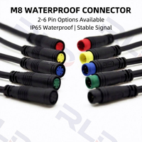 Kit de conversion de vélo électrique IP65, câble Ebike M8, étanche, connecteurs mâles et femelles 2 PIN, 3 PIN, 4 PIN, 5 PIN