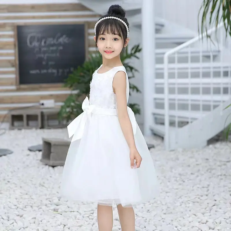 Age 4 6 8 10 12 14 Summer Baby Girls Outfits Teenage Girls Clothes Lace Tops With Long Skirts Flower Girls Dresses