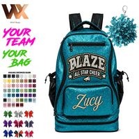 Sac à dos scintillant personnalisé et coloré pour équipe scolaire, avec logo brodé, idéal pour les pom-pom girls, la danse et la gymnastique 2026