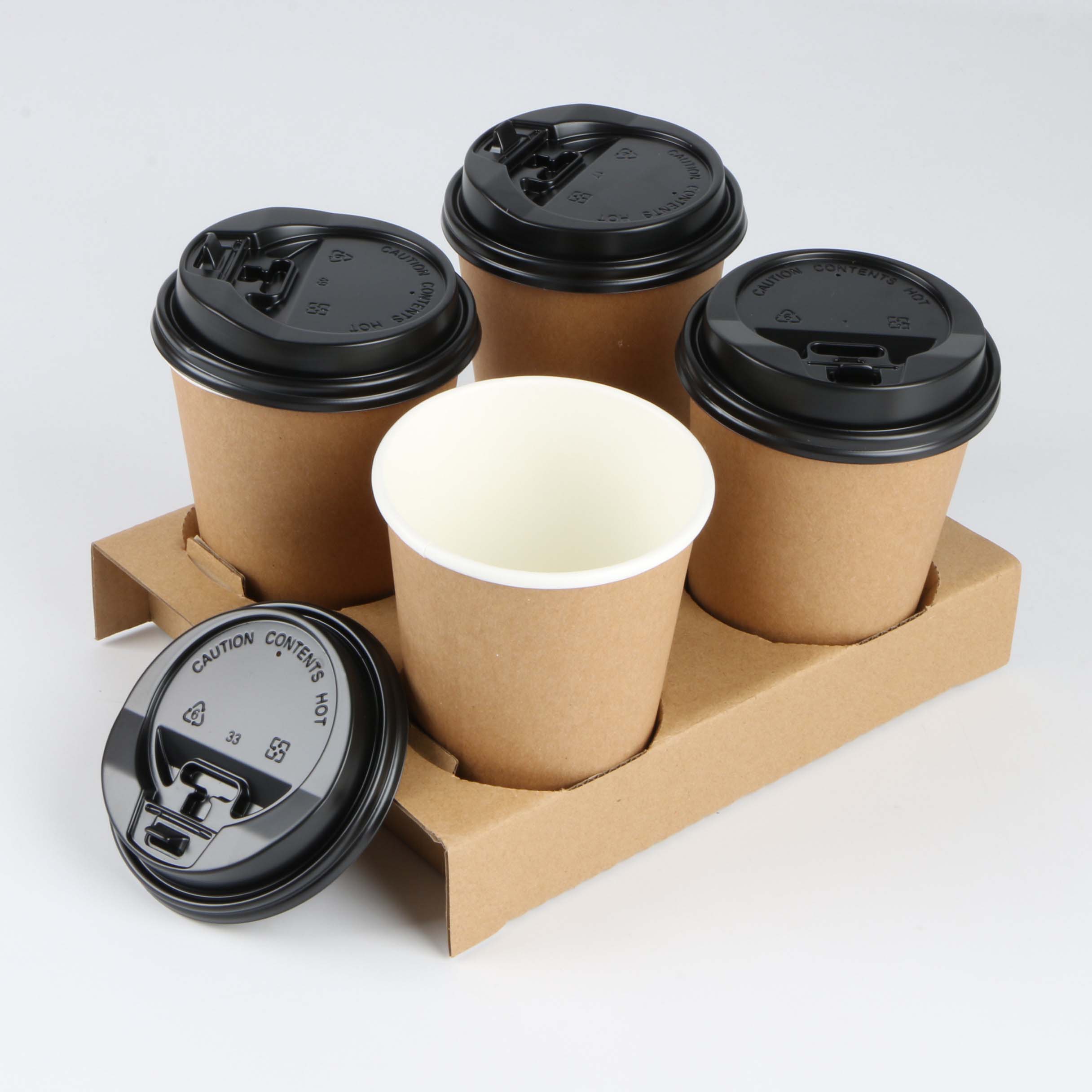 Corrugated Paper 1 2-cup & 4-cup Paper Pulp Material Paper Cup Holder Tray