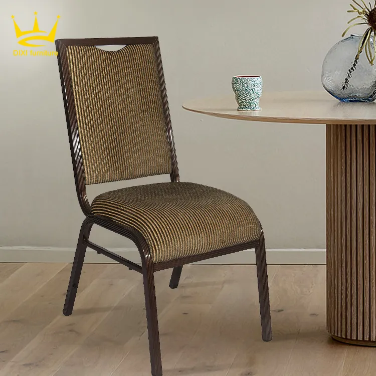 Imitata ristorante sedia da pranzo usato in alluminio legno antico all'ingrosso festa di nozze mobili per la casa in metallo moderno oro dipinto a olio