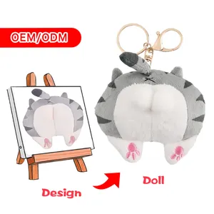 Cửa Hàng Trực Tuyến Bán Buôn Kawaii Búp Bê Nhỏ Sang Trọng Thú Nhồi Bông Fluffy Búp Bê Mềm Trẻ Em Đồ Chơi Động Vật Tùy Chỉnh Sang Trọng Keyring