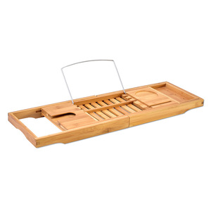 Estante de bambú para bañera, estante de almacenamiento multifuncional para baño, estante telescópico antideslizante para baño, estante para vinos al por mayor. - Product Image 4