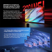 Akıllı Projektör L1 DLP 2G RAM 1080P Kısa Mesafe Android Şarj Edilebilir Dahili Hoparlörler 1500-2000 Lümen Taşınabilir