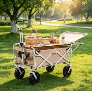 Outdoor-Campingwagen: Vollmetall-Campinganhänger, faltbarer Standwagen, kleiner Trolley, leichter Reise-Picknickwagen – Beile-Campingfahrzeug - Product Image 4