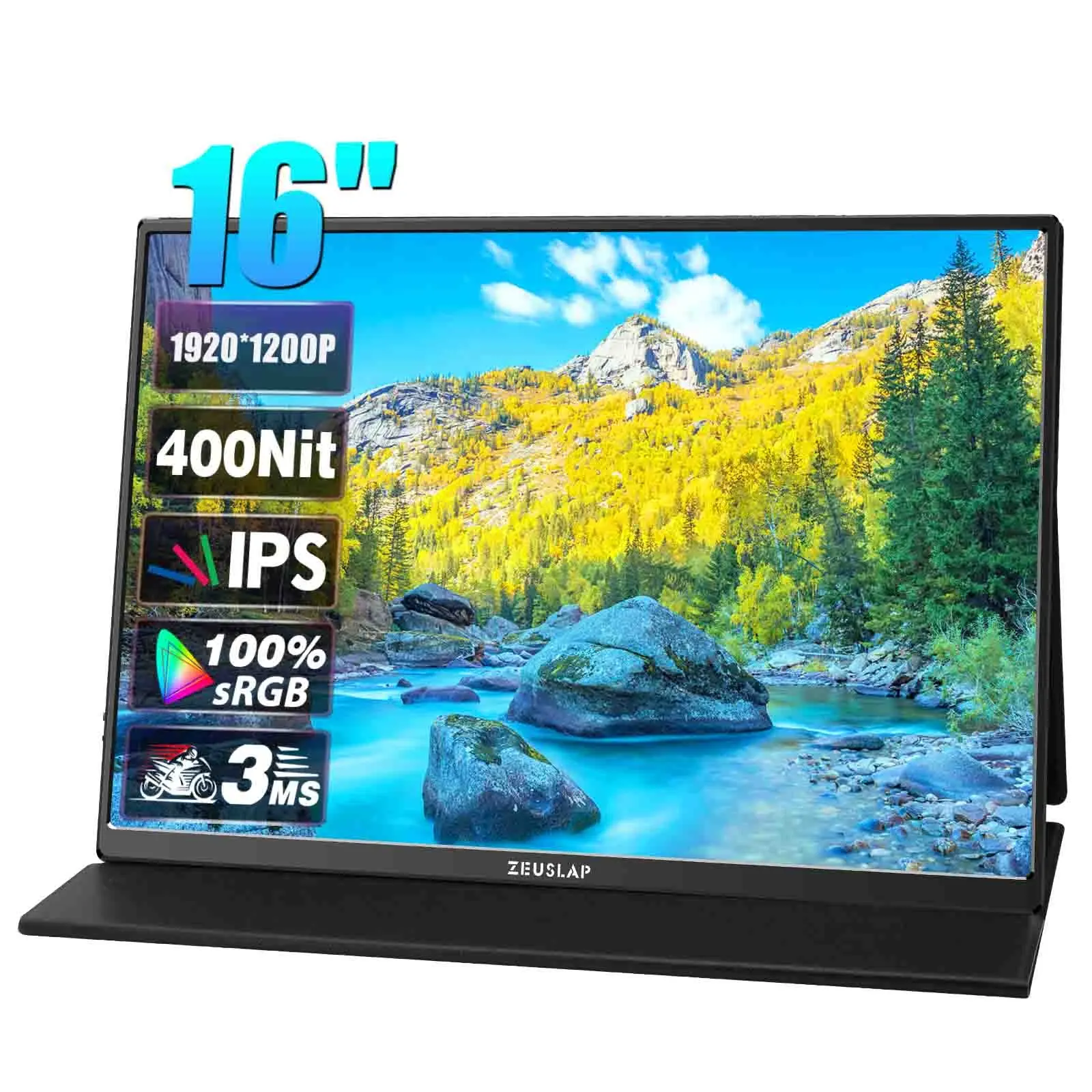 ZEUSLAP Z16Lite 16 "100% sRGB 1200P 400nit IPS schermo portatile Display LCD Travel Gaming Monitor