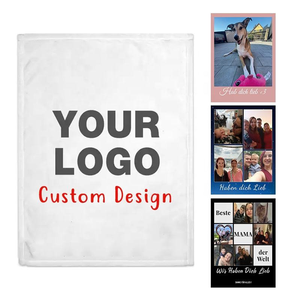 Chăn nỉ flanel in logo tùy chỉnh OEM, 100% <span class=keywords><strong>polyester</strong></span>, ấm áp, mềm mại, dùng làm chăn sofa cho mùa đông, cỡ King - Product Image 2