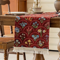 Chemin de table de style rétro français, nappe personnalisée pour hôtel et restaurant, nappe en polyester pour les fêtes de mariage, pour la décoration de la maison