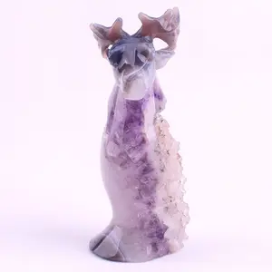 Tête <span class=keywords><strong>de</strong></span> <span class=keywords><strong>cerf</strong></span> en Agate sculptée à la main - Product Image 1