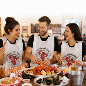 Offre Spéciale : Bavoirs en plastique jetables personnalisables et imperméables <span class=keywords><strong>pour</strong></span> adultes, <span class=keywords><strong>pour</strong></span> la restauration de fruits de mer (crabe, <span class=keywords><strong>homard</strong></span>), <span class=keywords><strong>pour</strong></span> la protection contre les résidus alimentaires lors de la consommation - Product Image 6