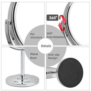 <span class=keywords><strong>Espejo</strong></span> de Maquillaje Simple OEM de Alta Definición 360 °   <span class=keywords><strong>Espejo</strong></span> de Vanidad Metálico Giratorio de Doble Cara para Dormitorio y Uso Doméstico - Product Image 5