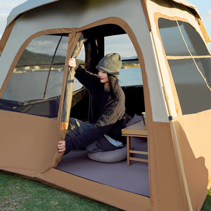 Outdoor Portable Folding <strong>Camping</strong> <strong>Tent</strong> Double-Layer Rainproof Shelter <strong>Tent</strong> With Oxford Cloth All-Season Use - Product Image 1