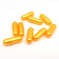 Capsules dorées de médicaments brillantes, 7 pièces, perles en gel, vide