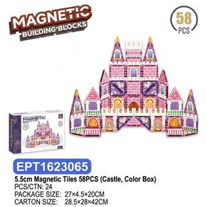 Bloques de Construcción Magnéticos EPT, <span class=keywords><strong>Serie</strong></span> City Street, 58-64 Piezas, Panadería, Hamburguesería, Cafetería, Fichas Magnéticas, Juguete Educativo 3D STEM para Niños - Product Image 4
